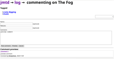 The old Preview Comment page