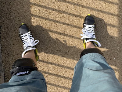 photo of me wearing inline skates, from above